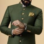 Classic Seaweed Green Achkan for Men | Elegant Ethnic Wear | Jaipurio